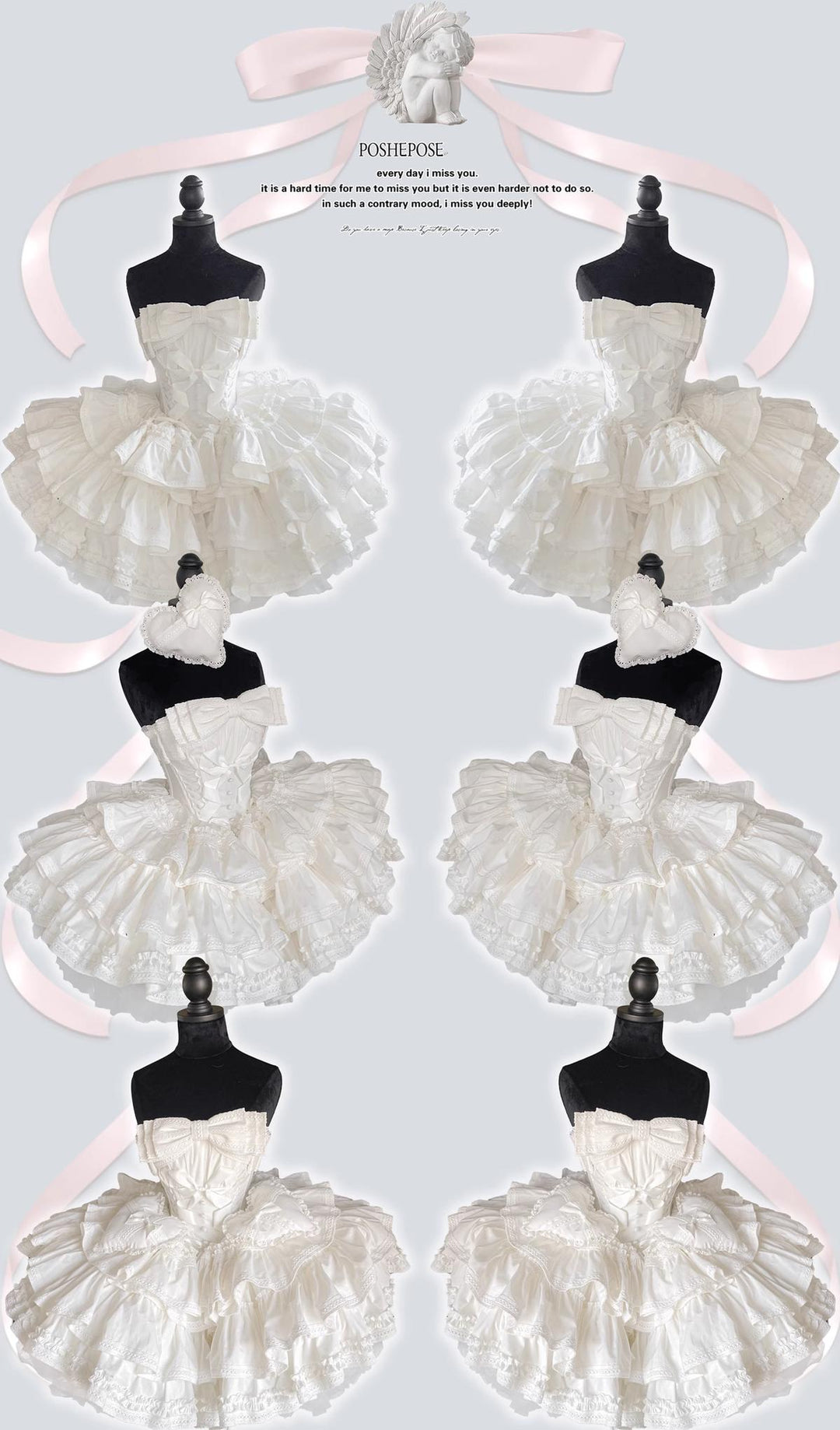 POSHEPOSE~Limited Gratitude Collection~Sweet Lolita Dress High-end Tiered Skirt Dress   