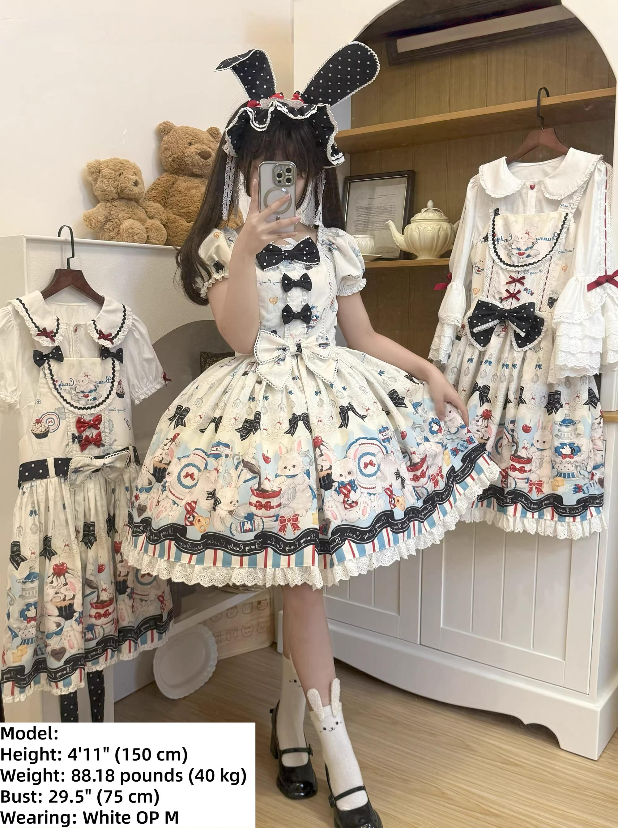 Myth Rabbit Tea Party - Sweet Lolita Dress Set, Bunny Print JSK 44460:809344