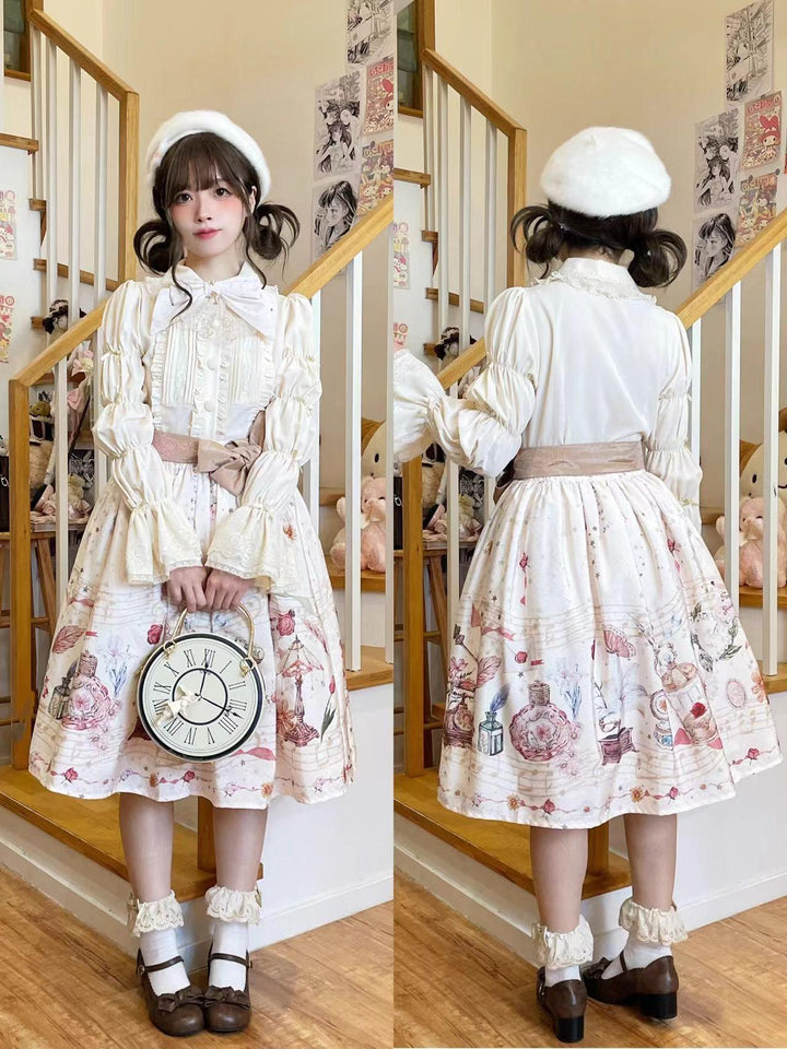 Yukines Box~Suyu Flower Sea~Elegant Lolita Dresses Floral Print JSK SK SK S Beige