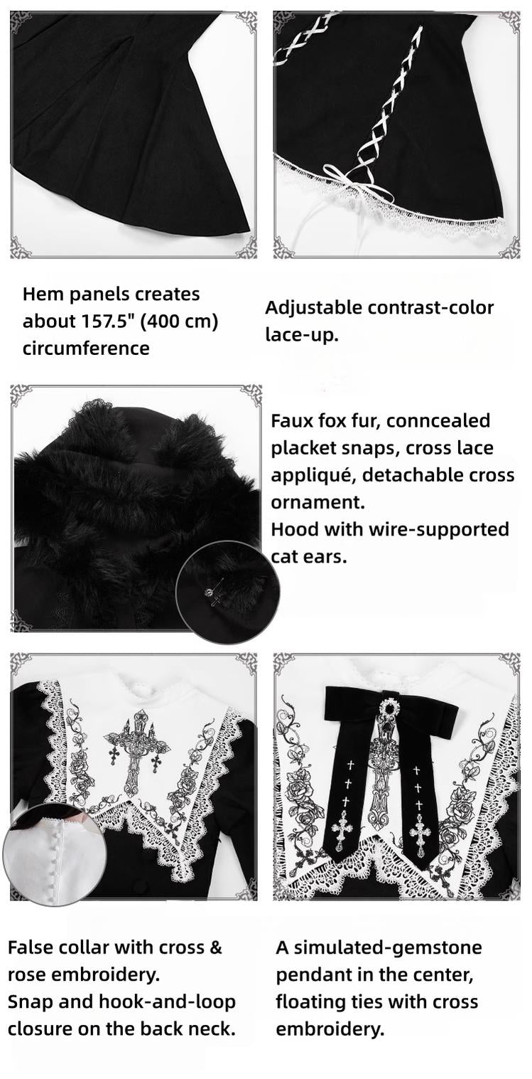 With PUJI - Rose Doll - Gothic Lolita Short OP, Mermaid Dress 44301:803550