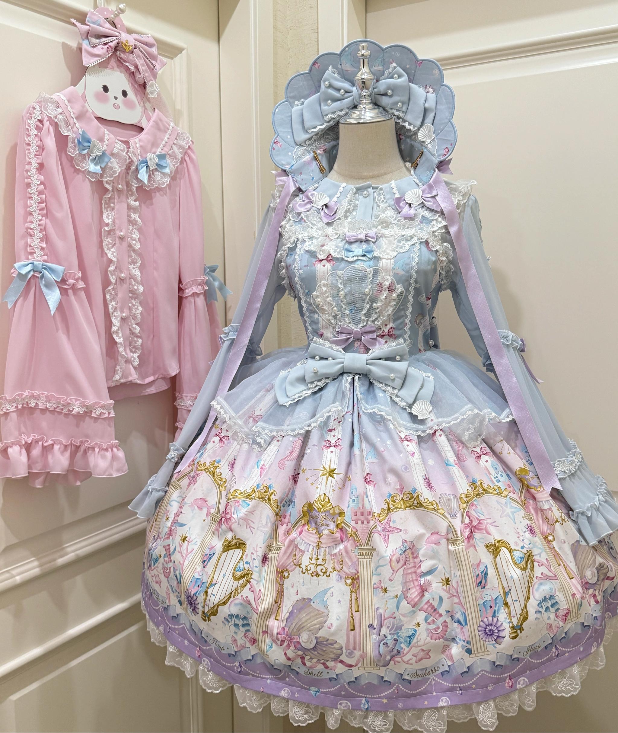 Sweet Whispers of Love - Mermaid Palace - Printed Sweet Lolita JSK, Suspender SK 43841:786665