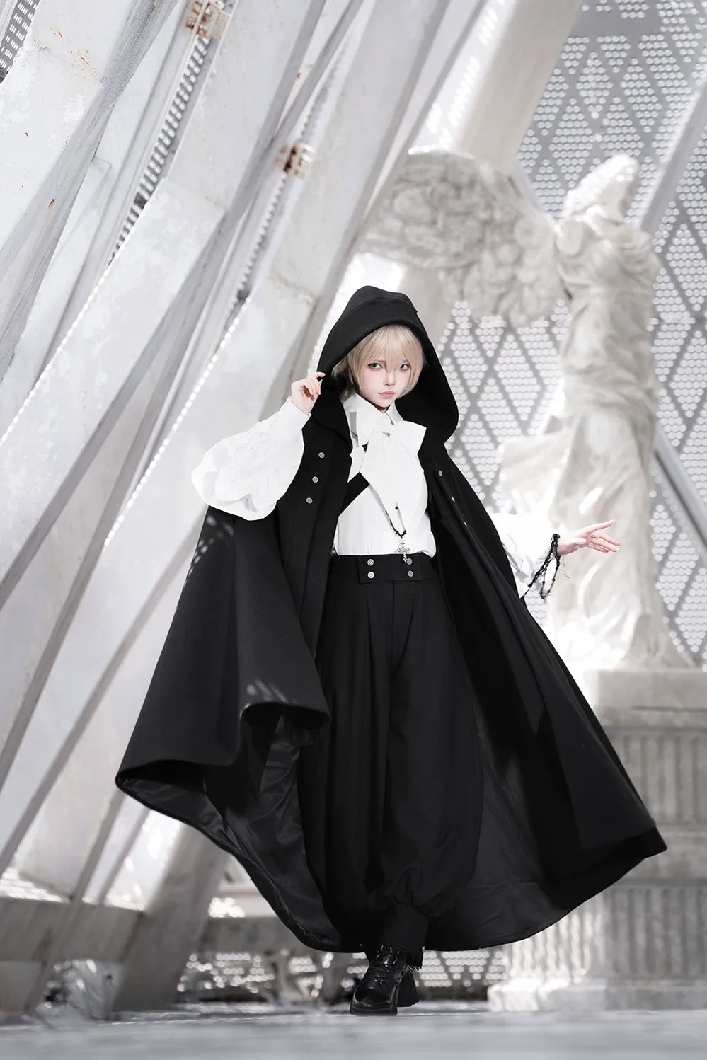Codename 003 - Ouji Lolita Shirt and Pants Set, Hooded Cape