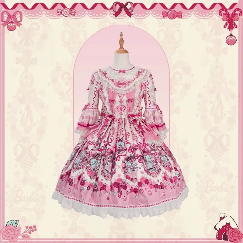 Nutcracker - IP Collaboration Sweet Lolita JSK & OP, Princess & Rose Print (L M S XL XS) 45890:866731