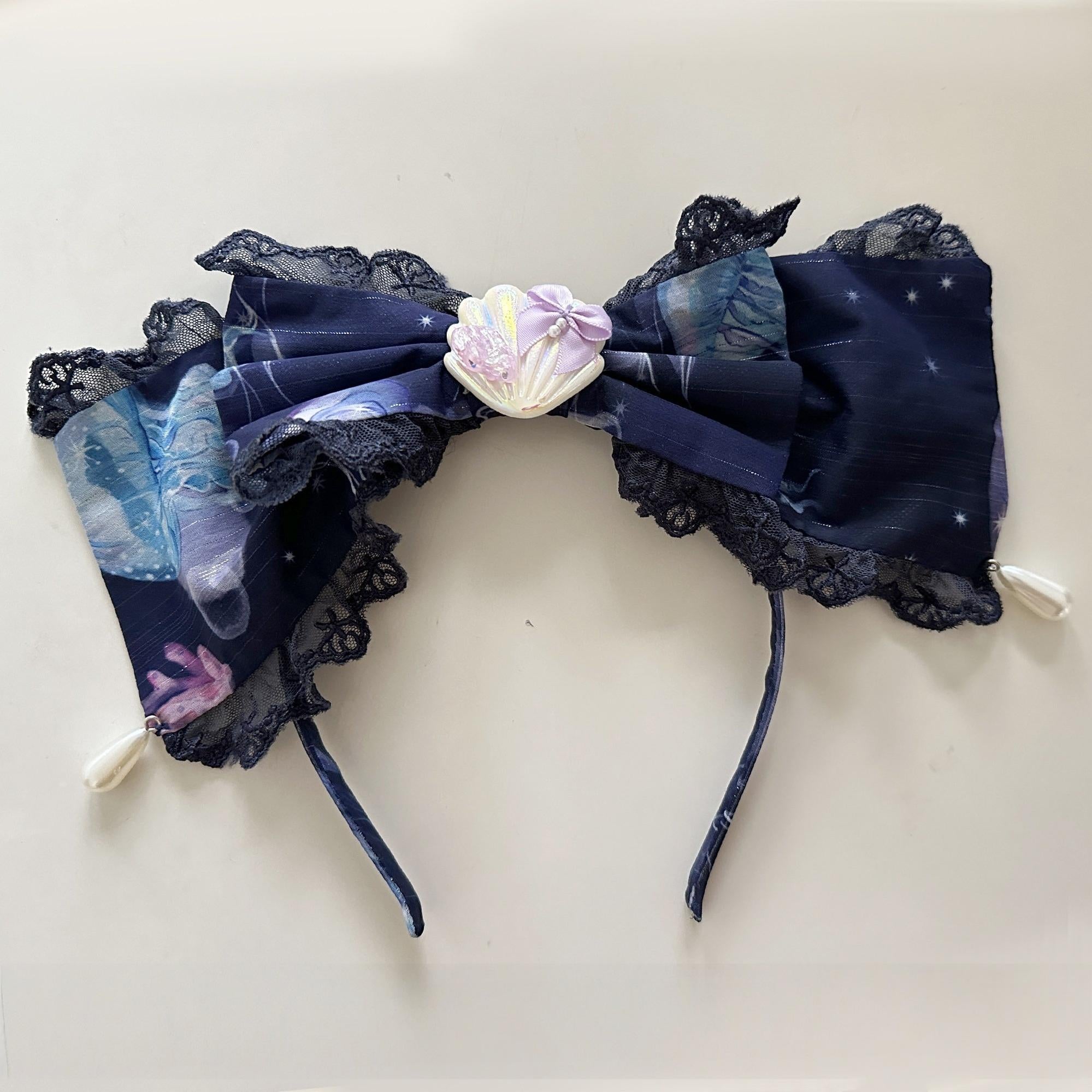 Coral Jellyfish - Sweet Lolita High-waist JSK Dress, Jellyfish & Coral Print (L M S) 44906:827335