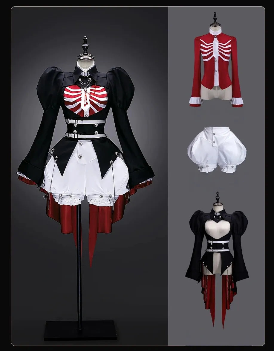 Ribs and Heart - Ouji Lolita Trailing Jacket & Ribs Embroidered Blouse Set 45781:862312