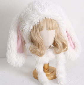 Xiaogui~Kawaii Lolita Plush Rabbit-Eared Hat   