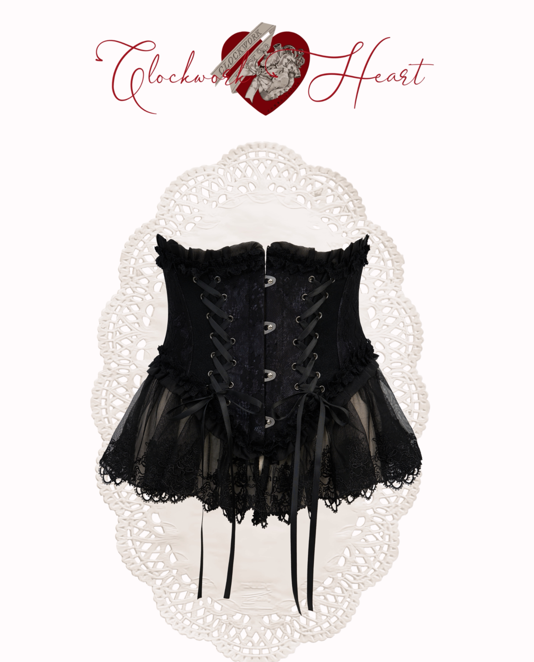 Clockwork Doll - Gothic Lolita Printed Dress, Lace & Bows (0 1 L M S XL) 45186:839346