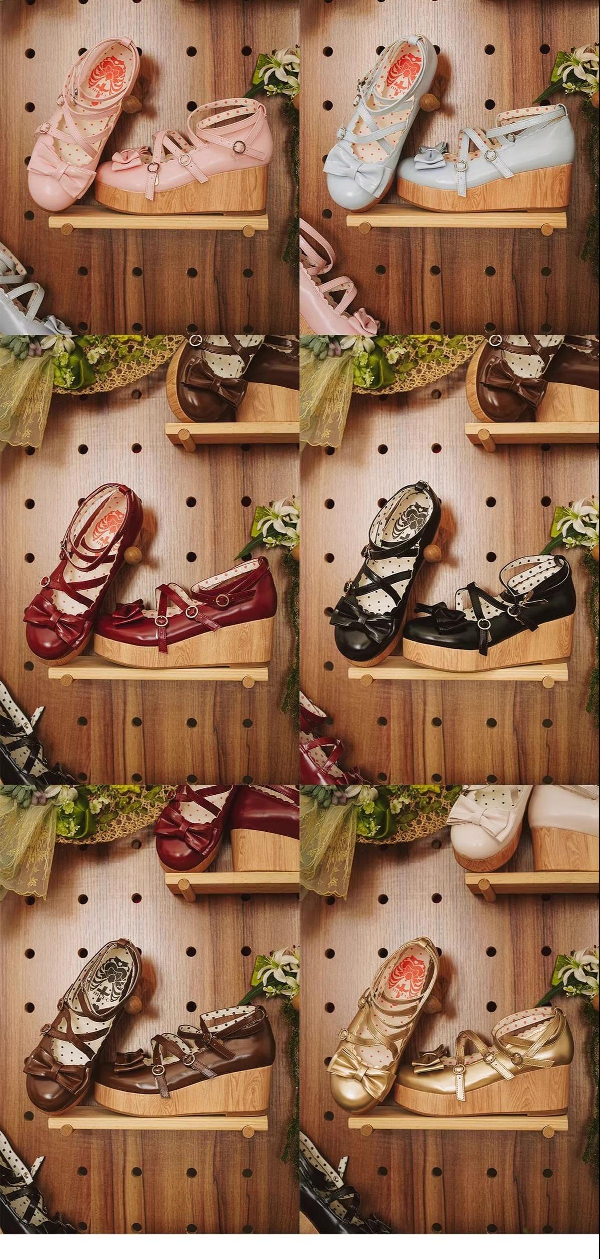 MODO - Old School Tata - Kawaii Lolita Hight Platform Shoes with Round Toe 42310:736287