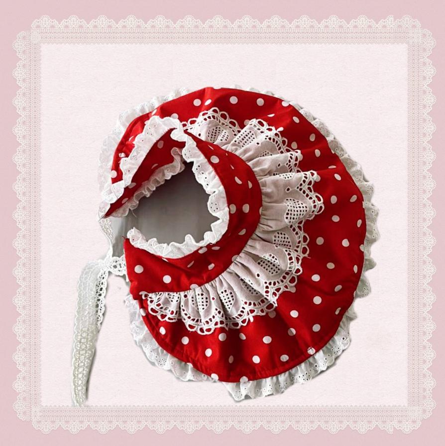 TaTaTa Lolita - Polka Bailys - Old School Lolita JSK Suit Red White Polka Dot Dress Polka dot BNT only (One Size / M) S