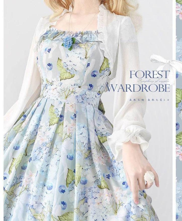 Forest Wardrobe~Forest Basket 3.0~Vintage Lolita JSK Dress Summer Thin Dress   