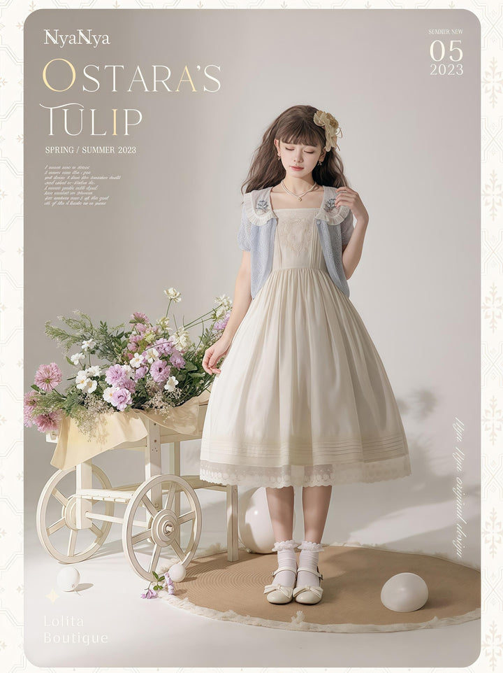 NyaNya - OSTARA'S TULIP - Peter Pan Collar Lolita Cardigan, Tulip Embroidery
