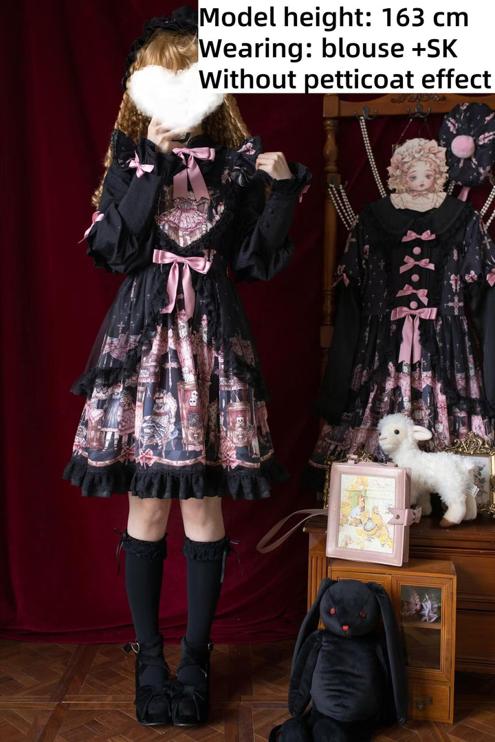 Uncle Wall Original~Missing Lamb Case~Gothic Lolita Dress Set with Sheep Prints 42971:760795