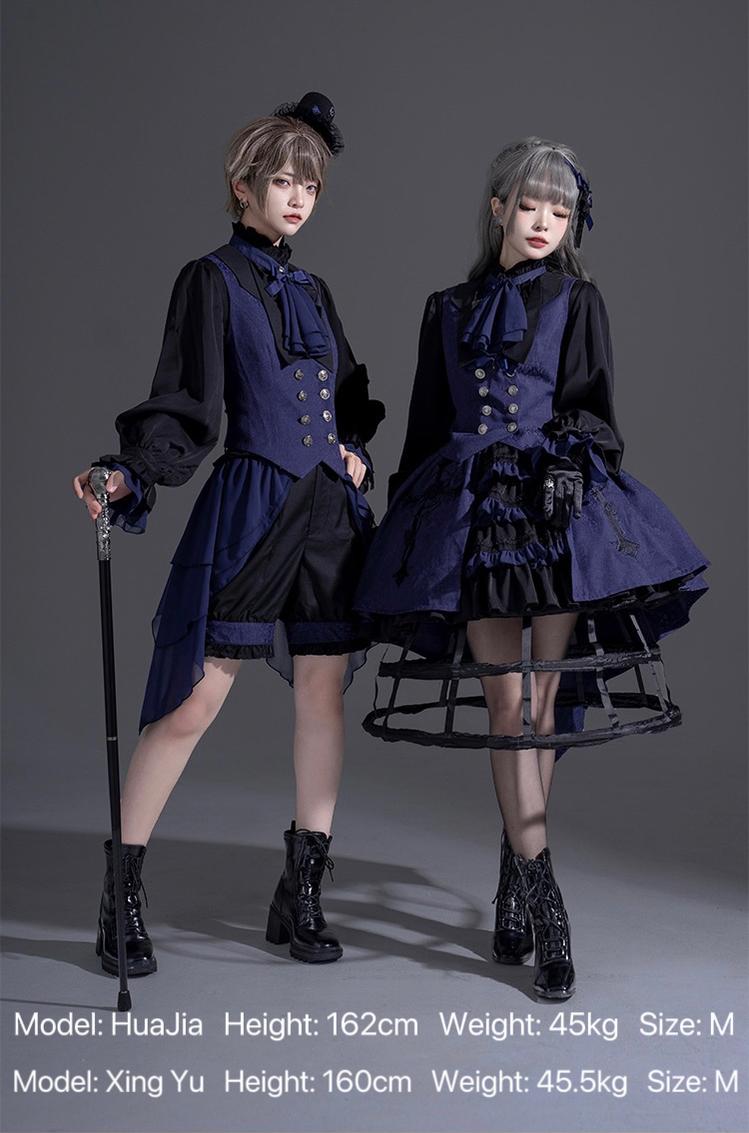 (BFM)CastleToo~Evil Twins~Ouji Lolita Dress Lolita Vest Shirt Shorts Skirt Set