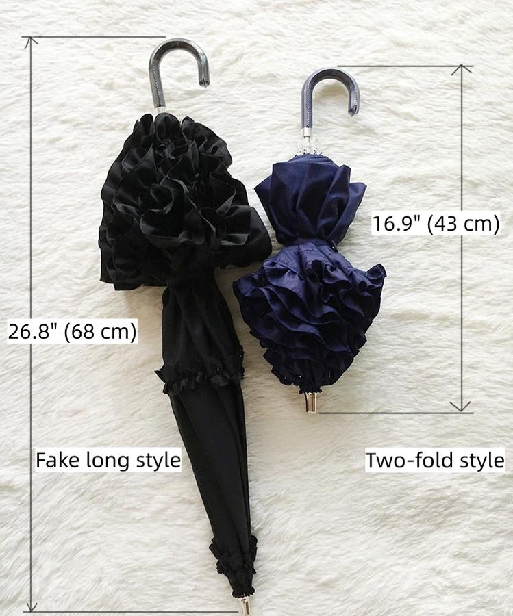 Classic Lolita Parasol, Two-Folded Umbrella for Daily Use