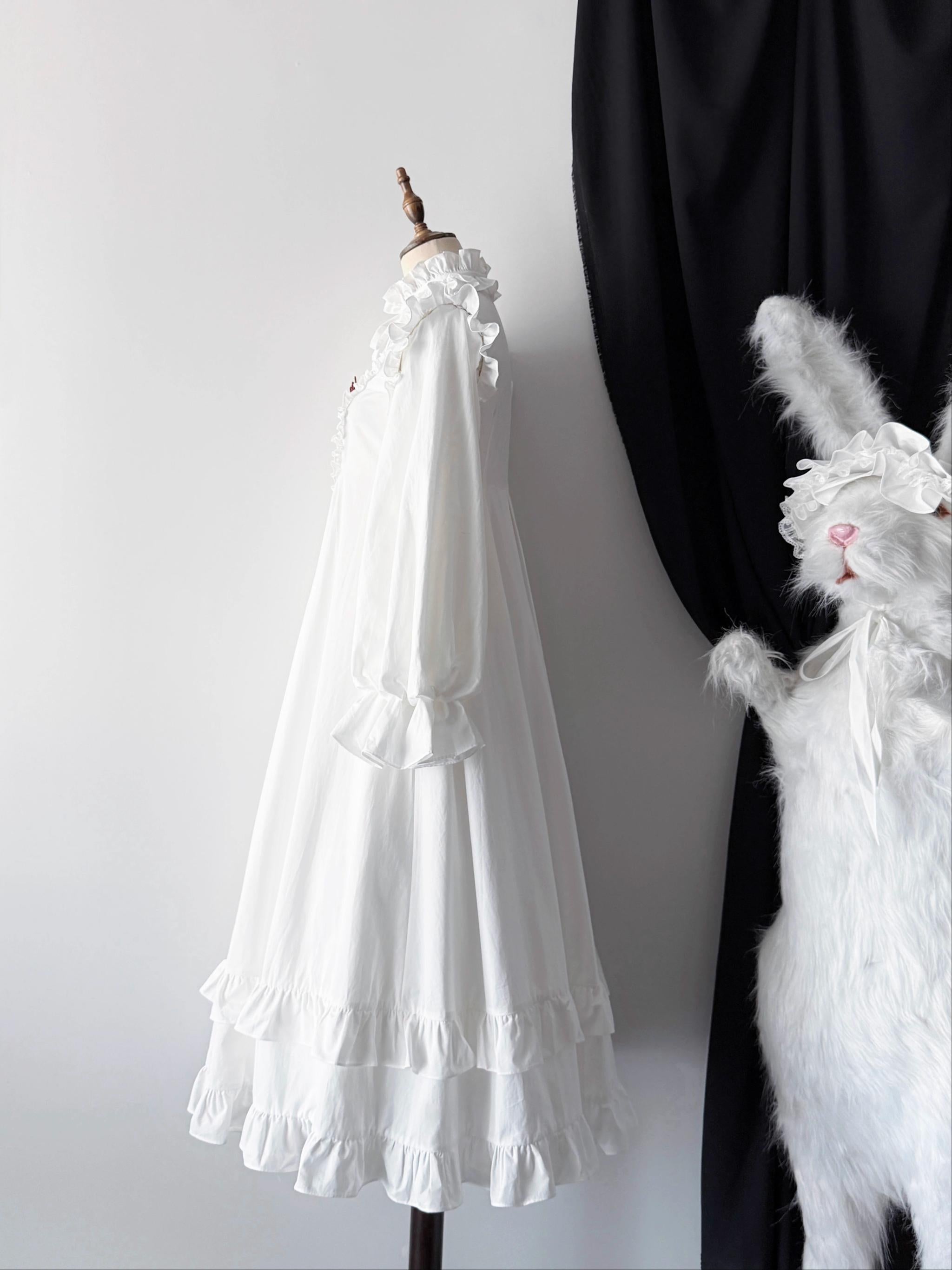 Flower Messenger - Dream & Slumber - Gothic Lolita Blood Print Dress, Detachable Sleeves 44356:805251