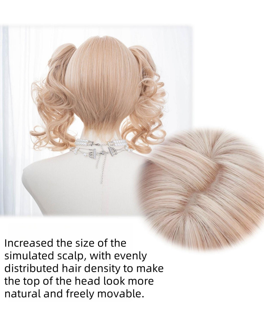 Alicegarden~Doll-like Lolita Bob Wig with Detachable Curly Ponytail