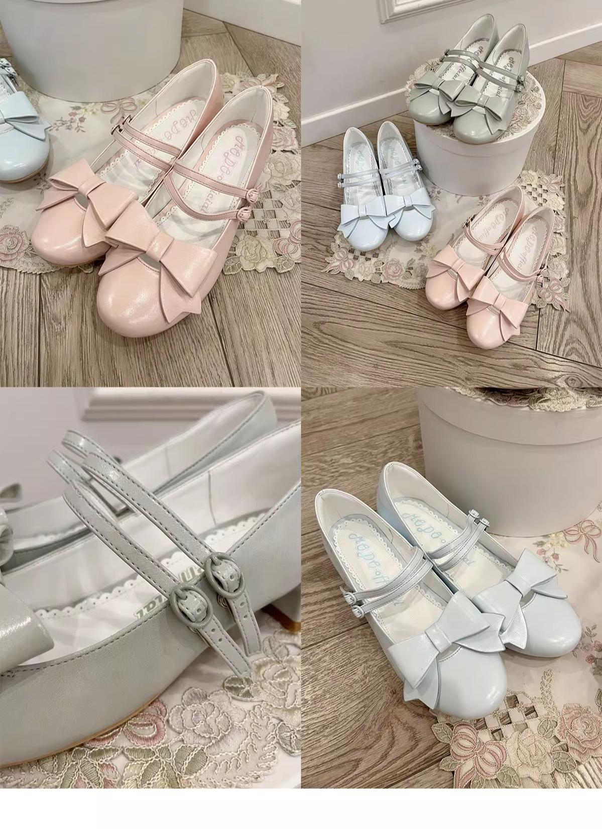 MODO - Apple Candy - Pointed Toe Lolita Shoes, Low Block Heel