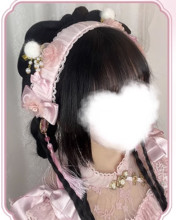 Spireme Cat~Han Lolita Pink Peach Blossom Print OP S hairband 