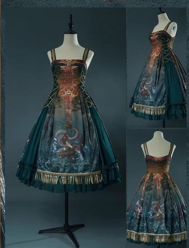 (BFM)FunCcino~Ragnarok~Nordic Style Loki Lolita JSK SK Dress 33160:406632