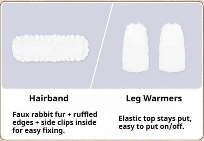 With PUJI - White Choco - Winter Kawaii Lolita JSK Dress Set, Fluffy Accents 44246:801115