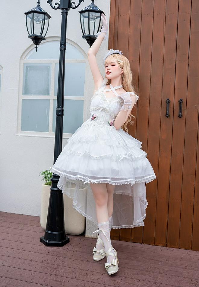 Ballet Maiden - Classic Lolita Four-tiered Hem JSK Dress with Rose Details