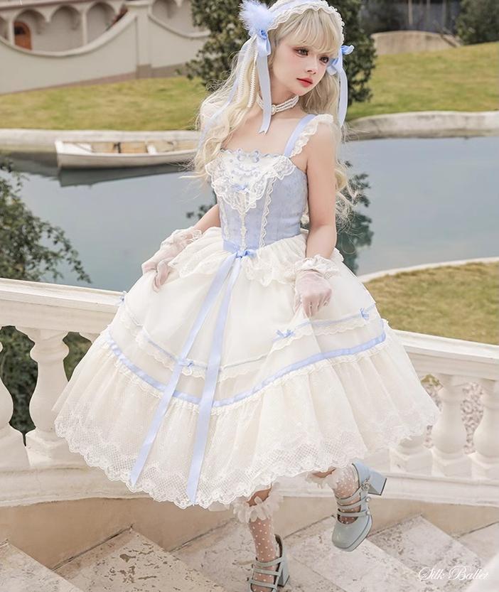 Flower and Pearl Box~Silk Ballet~Wedding Lolita JSK Dress Princess Bridal Dress 34050:442760