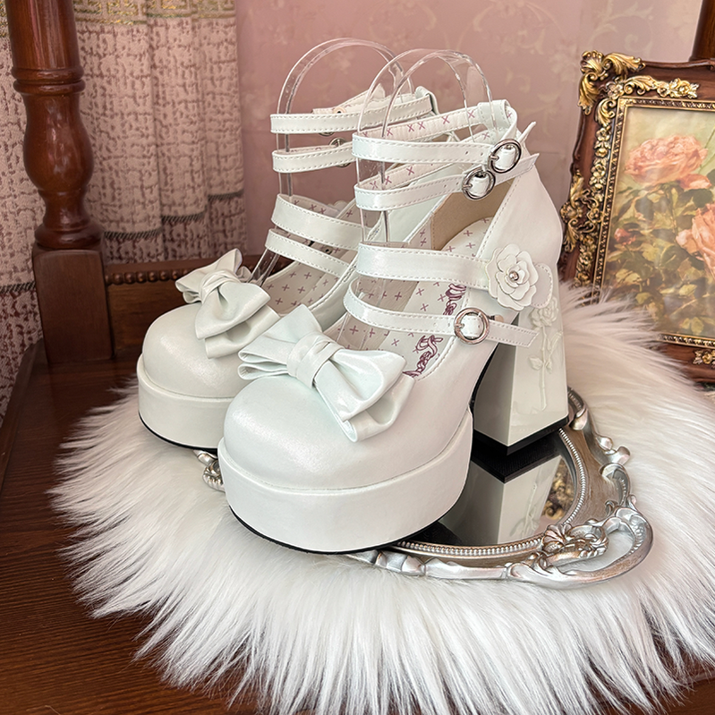 Dreamland~Whispers of the Rose~Daily Lolita Platform Heels Shoes with Relief Rose 42473:742869