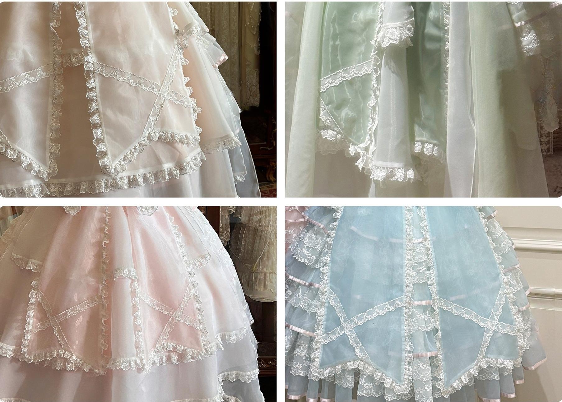 Sakura Snow Love Song - Wedding Sweet Lolita JSK Dress, Lace & Bows Details 44530:812615