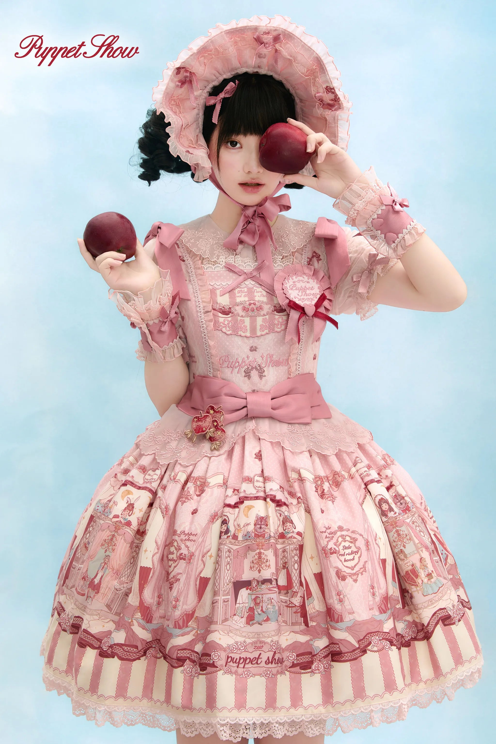 Puppet Show - Doll-like Lolita Embroidered Collar JSK, Puppet Show Print 45823:864753