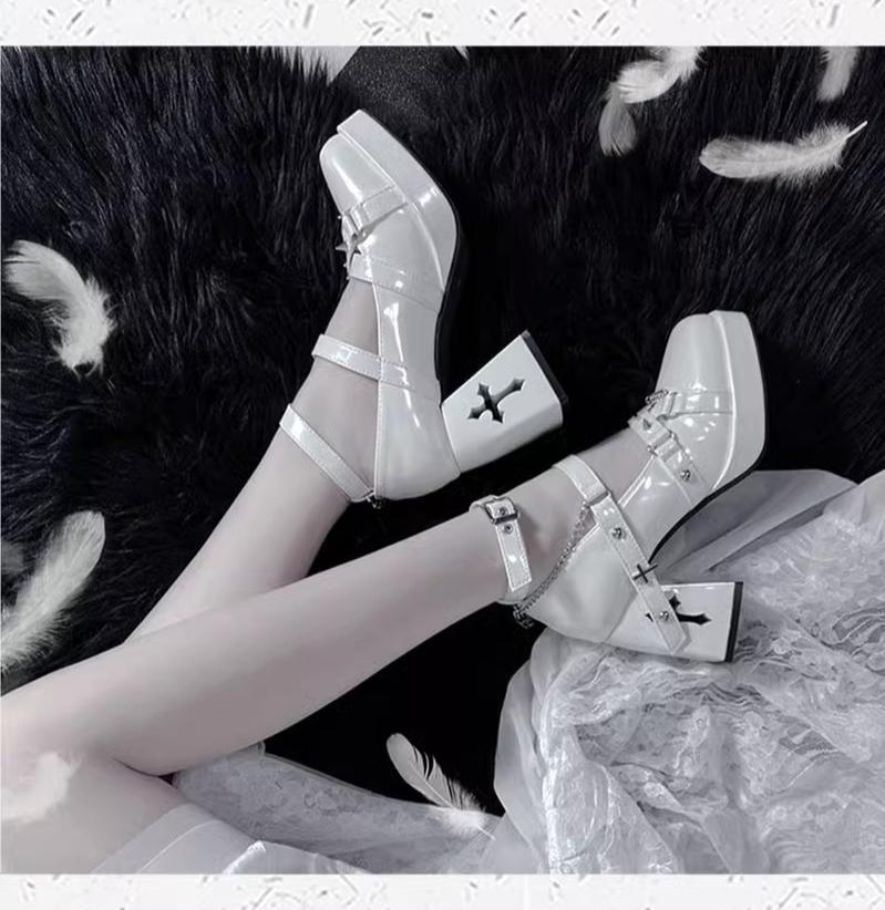 The night of the witch Lolita~Punk Lolita Heels Y2K Elegant Lolita Shoes   