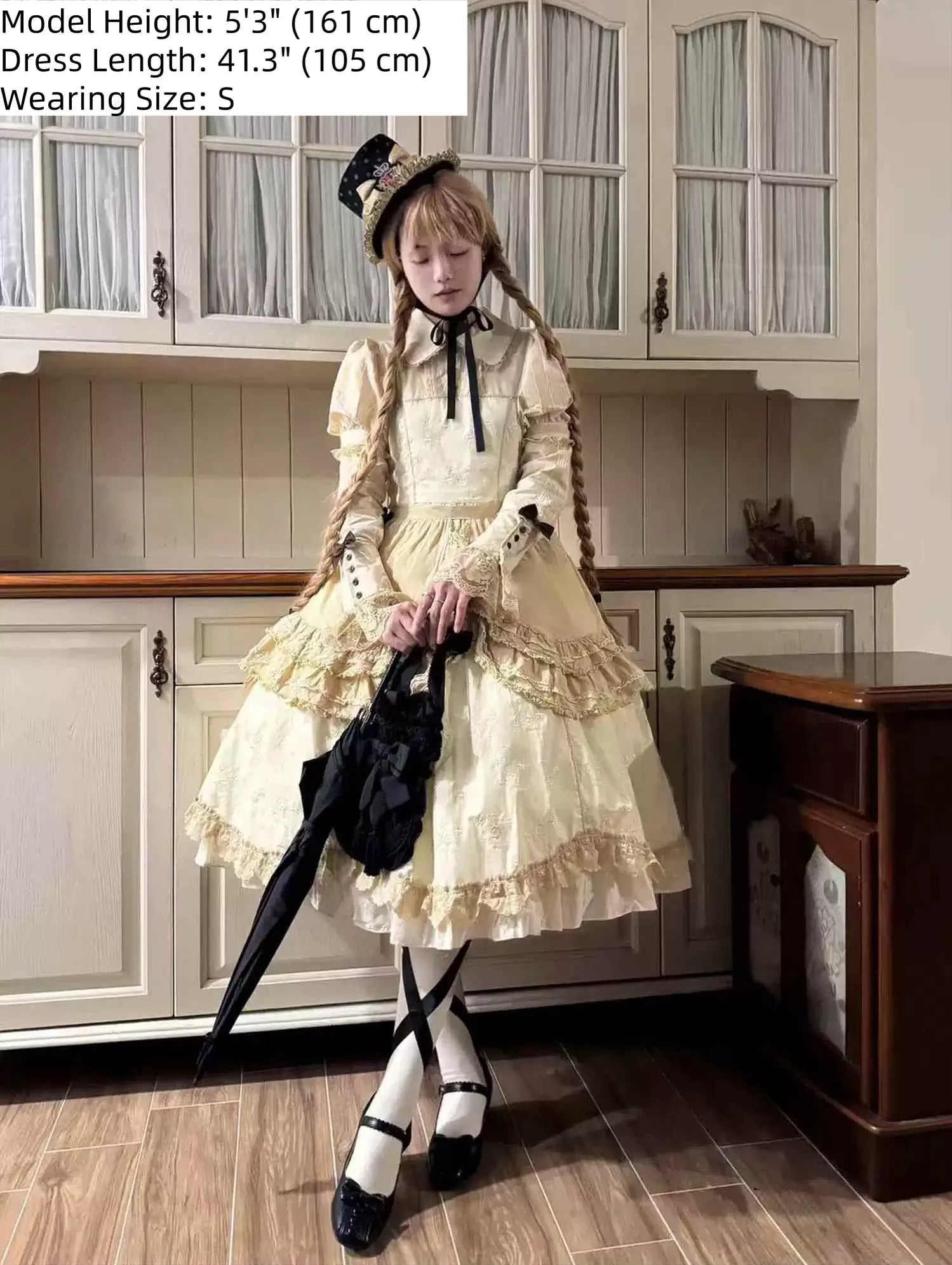 Wild Lotus Collection - Cotton Old School Lolita Dress, Floral Print 45395:850825