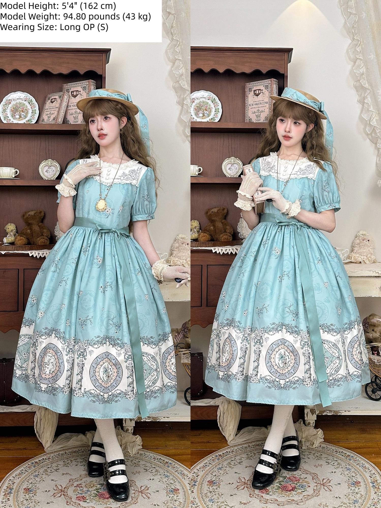 Small Porcelain Plate - Classic Lolita Plate Print OP, Embroidered Collar 45786:862772