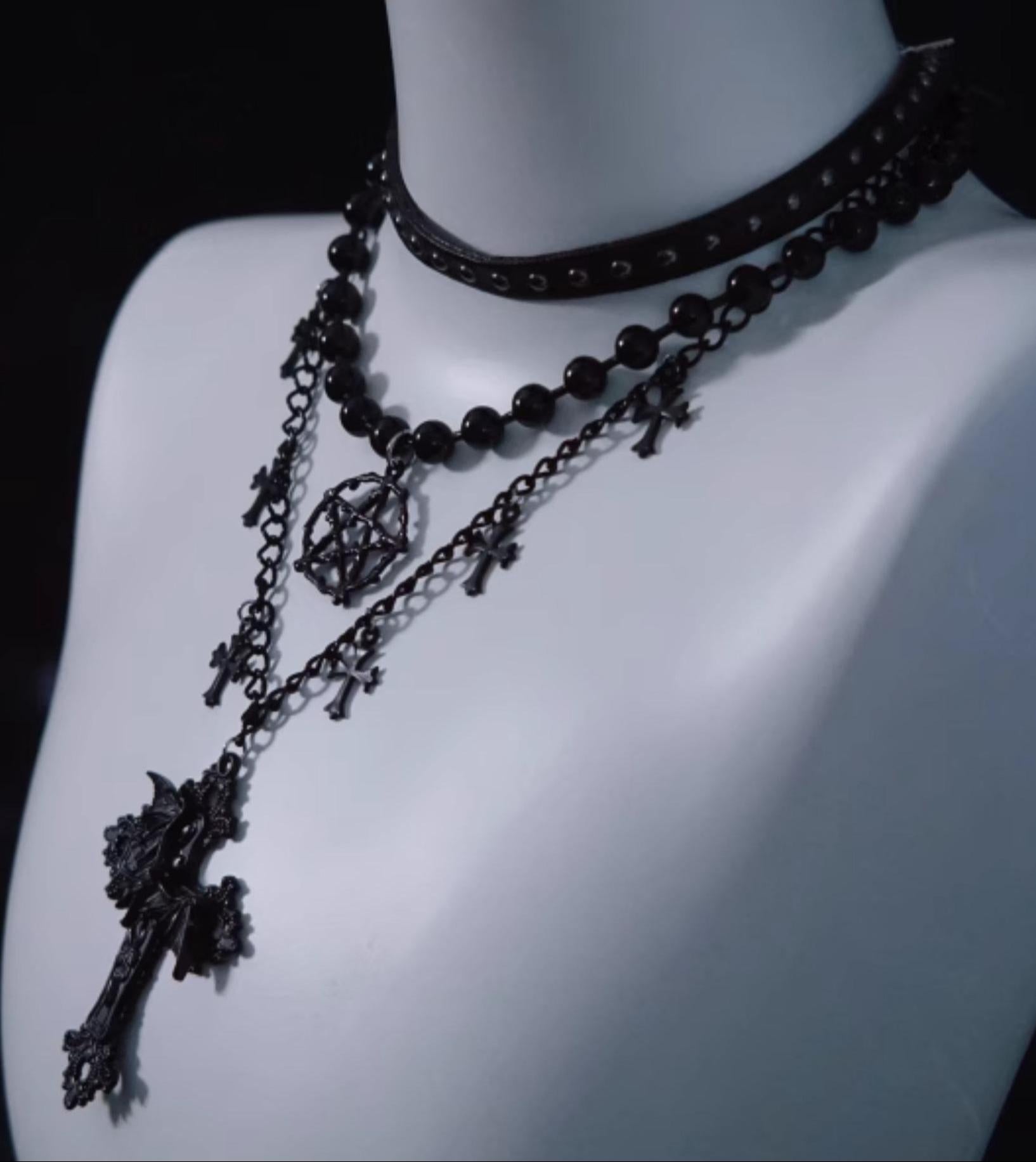 Strange Sugar - Triple Layer Gothic Lolita Necklace 40792:798079