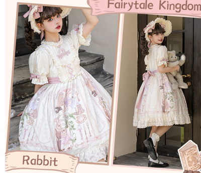 3 Puppets~Rabbit Kingdom~Sweet Lolita JSK and OP Suit   