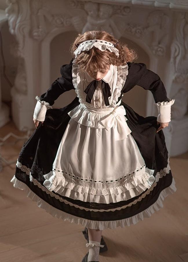 Sweet Date~Halloween Gothic Lolita OP Maid Lolita Dress Elegant Lolita OP   