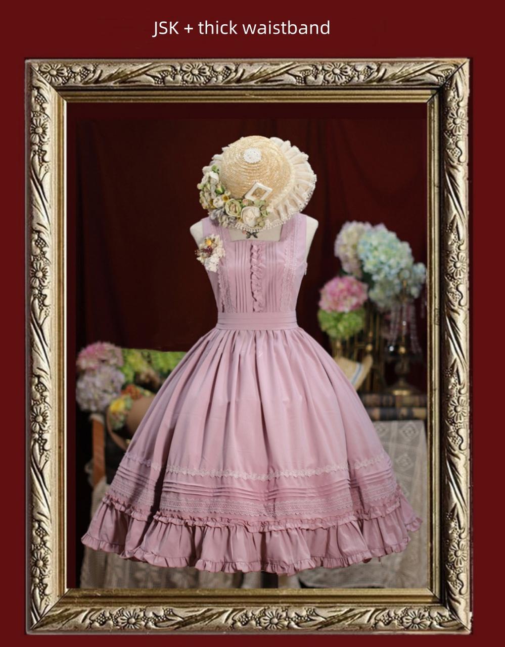 Tiny Garden - Nocturne Reminiscence - Elegant Lolita JSK Dress Multi-Wear Apron Dress Set S Pink JSK only
