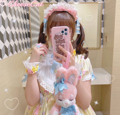 (Buyforme)Cheese Cat~Fashionable Lolita Bow Lace KC Multicolor Customized   
