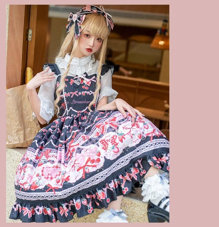 OCELOT~Sweet Lolita Lolita JSK and SK Rabbit Strawberry Dress