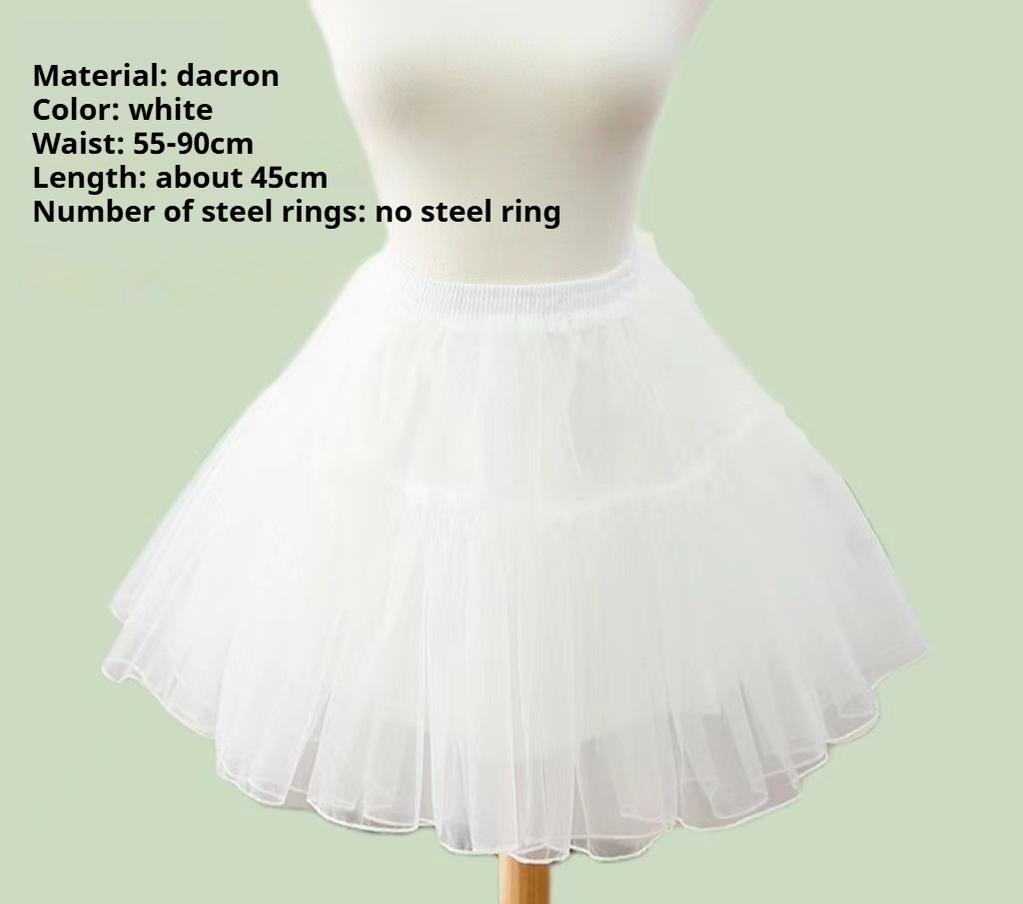 Meowing and fruity~A-line White Lolita Petticoat Multi-length Bustles Short petticoat Free size 