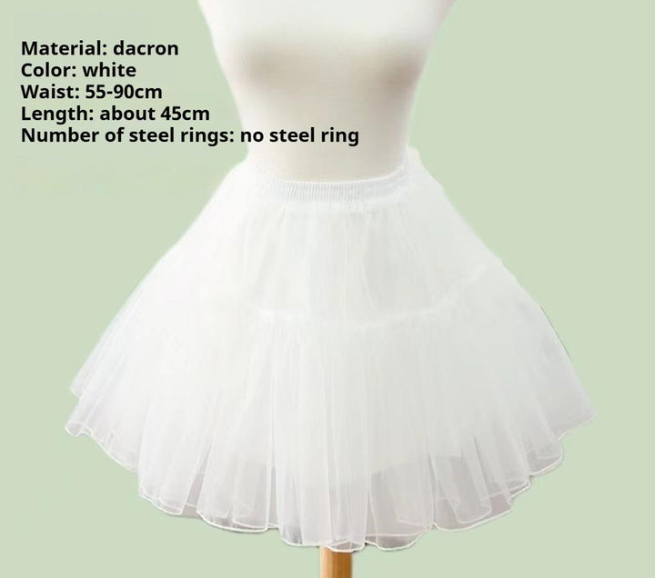 Meowing and fruity~A-line White Lolita Petticoat Multi-length Bustles Short petticoat Free size 