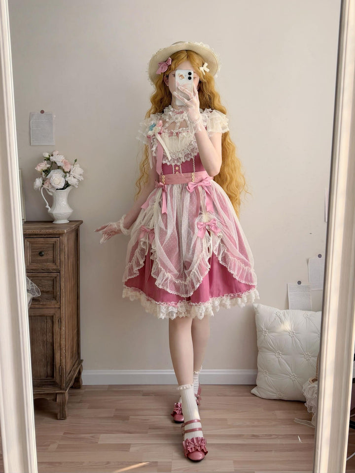 Uncle Wall Original - Fluttering Cherry Spring Strings - Cotton Sweet Lolita JSK Dress