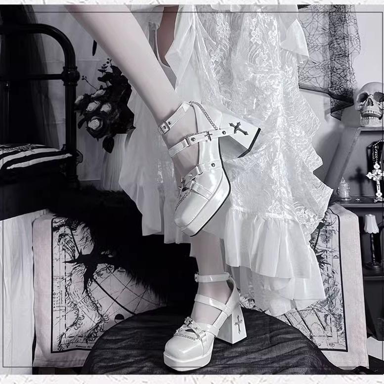 The night of the witch Lolita~Punk Lolita Heels Y2K Elegant Lolita Shoes   