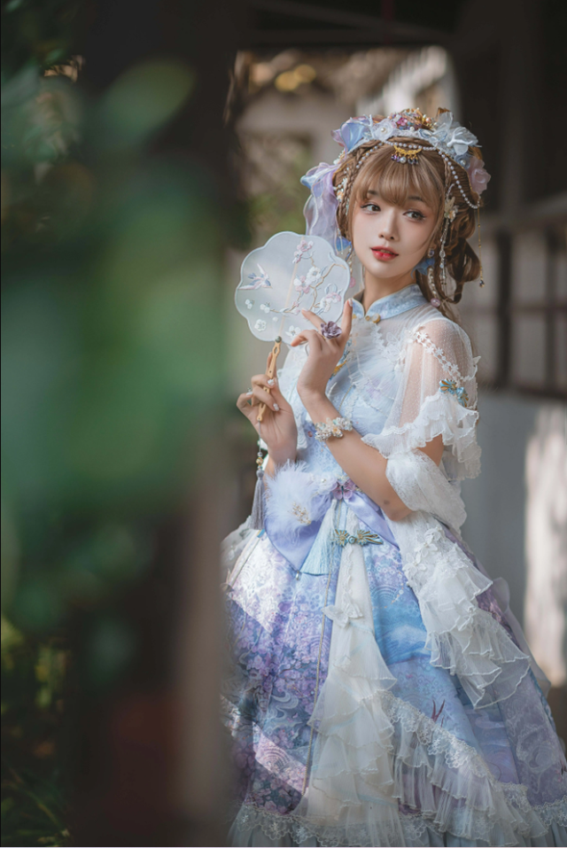 (Buyforme)Two Rural Cats~Nine-Color Deer Chinese Style Lolita Dress  Set   