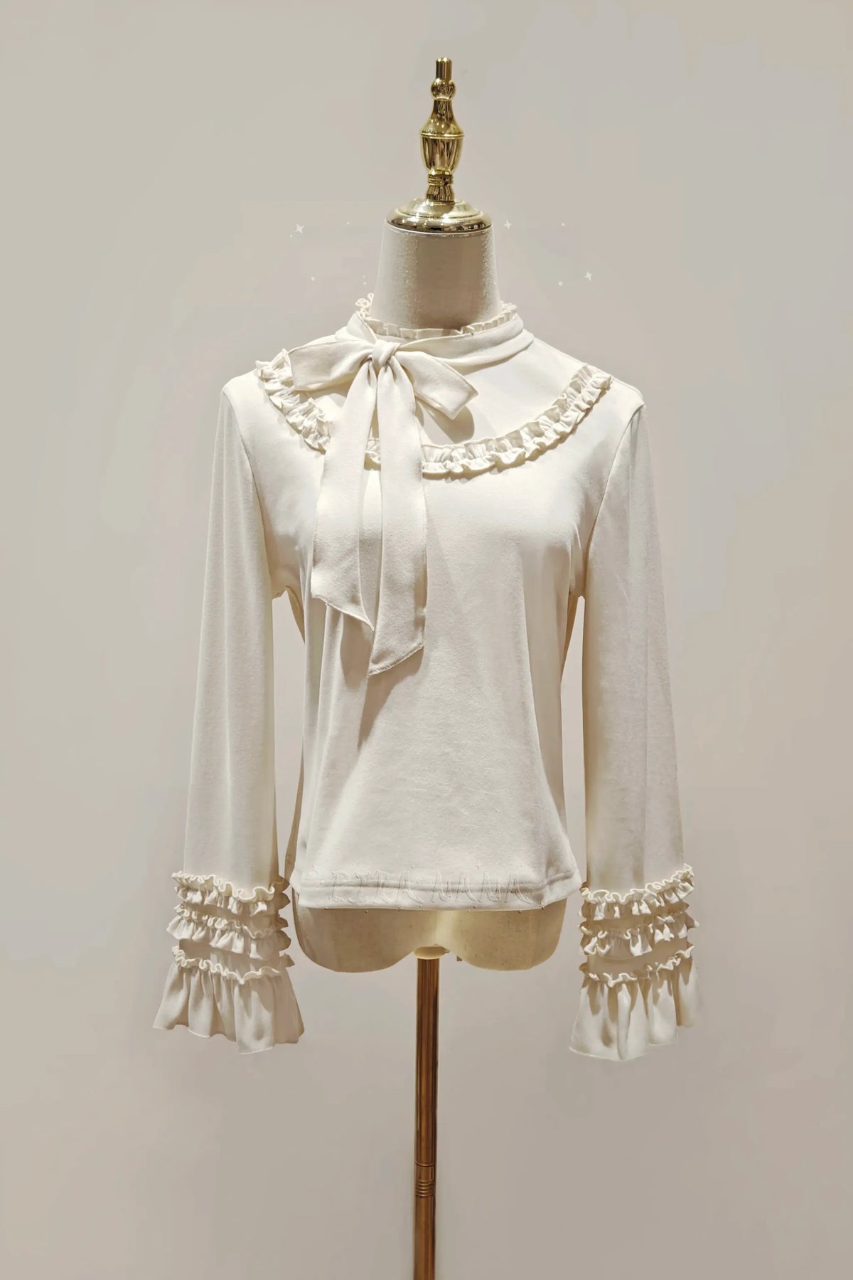 Fruit Tart - Autumn Sweet Lolita Long Sleeve Blouse, Ruffle Detail (Ivory / L M) 45972:870042