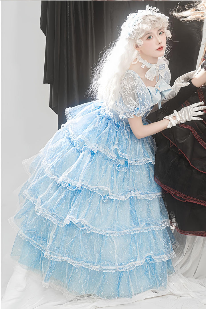 Daydream Whisper~Shisan District~Wedding Lolita OP Suit with Angel Demon Wings