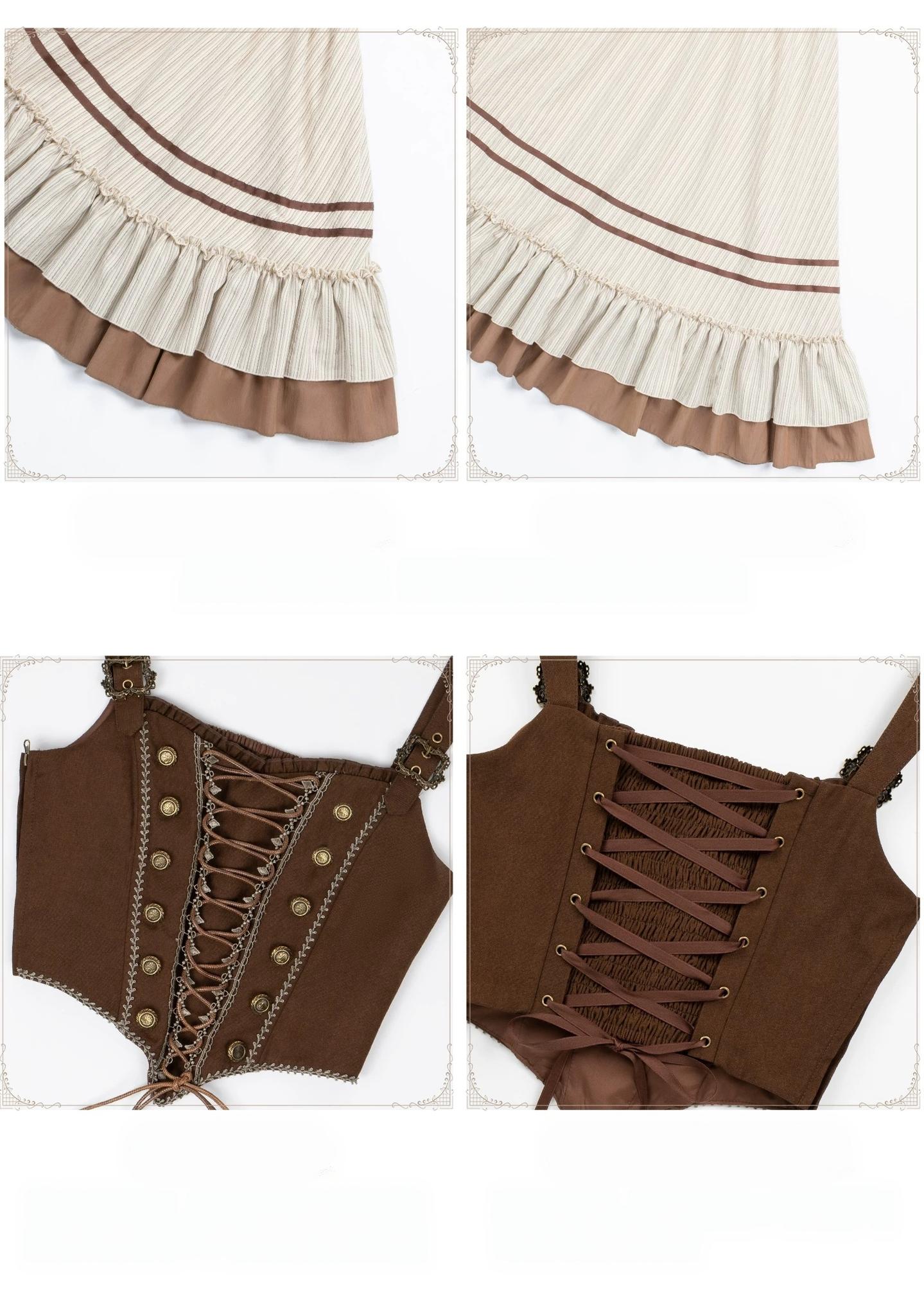 At Sunset - Fall Classic Lolita OP Dress Set, Bustier & Overlayer 45930:868560
