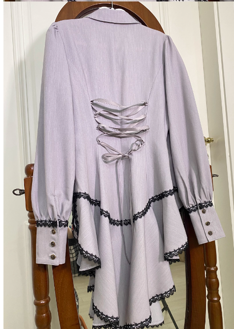Little Dipper~Gothic Lolita Long Sleeve Shirt Long Blouse   