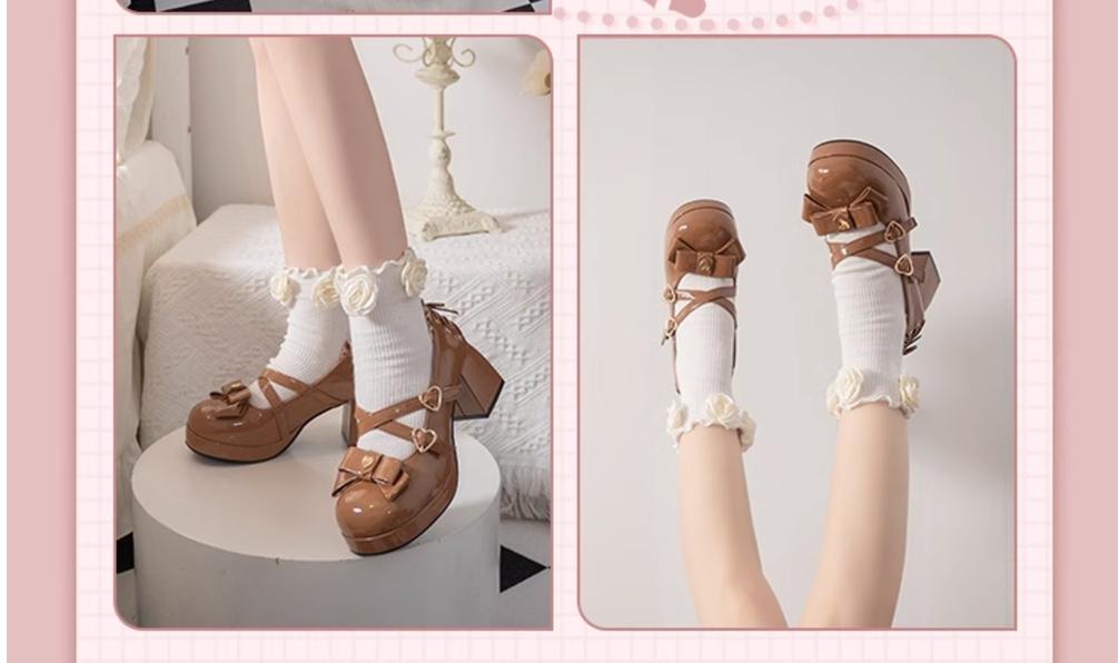 Milk Bun Bunny~Sweet Lolita High Heel Bow Princess Lolita Shoes 40632:670132