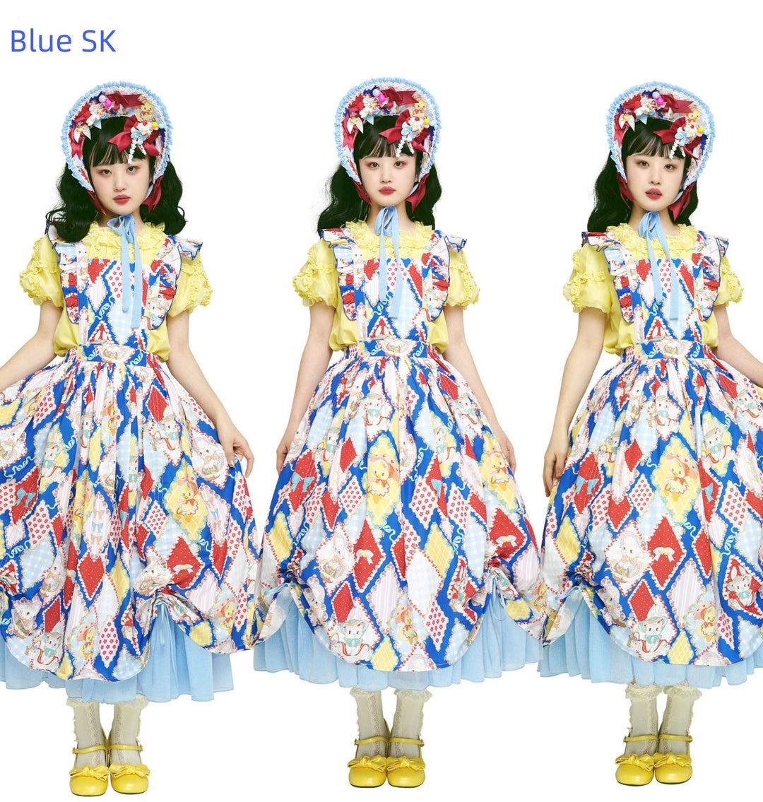 Southern Cross~Showa Kaleidoscope~Sweet Lolita OP SK and JSK with Rabbit Print 42127:727914