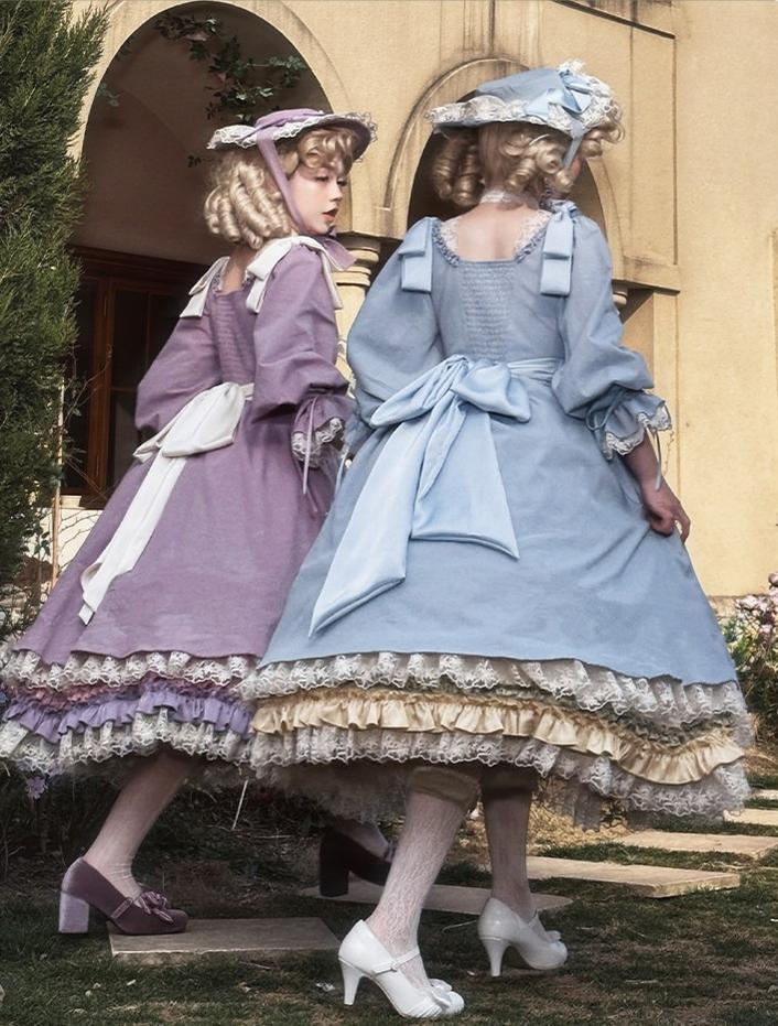 Moonlit Lily - Cotton Classic Lolita OP Dress, Lily Embroidery